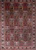 aalam red and orange wool hand knotted Rug - HeadShot