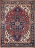 aalam red and orange wool hand knotted Rug - HeadShot aalam red and orange wool hand knotted Rug - HeadShot
