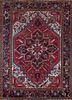 aalam red and orange wool hand knotted Rug - HeadShot