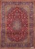 aalam red and orange wool hand knotted Rug - HeadShot
