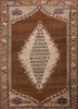 nuray beige and brown wool hand knotted Rug - HeadShot