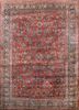 aalam red and orange wool hand knotted Rug - HeadShot