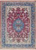 aalam blue wool hand knotted Rug - HeadShot