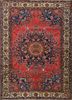 aalam red and orange wool hand knotted Rug - HeadShot