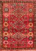 nuray red and orange wool hand knotted Rug - HeadShot