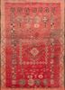 nuray red and orange wool hand knotted Rug - HeadShot