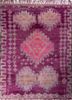 nuray pink and purple wool hand knotted Rug - HeadShot