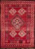 nuray red and orange wool hand knotted Rug - HeadShot