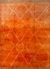 nuray red and orange wool hand knotted Rug - HeadShot