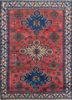 nuray red and orange wool hand knotted Rug - HeadShot