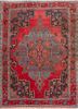 aalam red and orange wool hand knotted Rug - HeadShot aalam red and orange wool hand knotted Rug - HeadShot