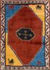 zuri red and orange wool hand knotted Rug - HeadShot