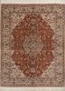 aalam red and orange wool hand knotted Rug - HeadShot
