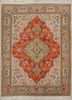 aalam red and orange wool hand knotted Rug - HeadShot aalam red and orange wool hand knotted Rug - HeadShot