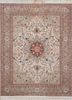aalam ivory wool hand knotted Rug - HeadShot