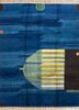zuri blue wool hand knotted Rug - HeadShot