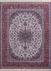aalam ivory wool hand knotted Rug - HeadShot