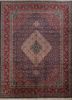 aalam blue wool hand knotted Rug - HeadShot