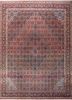 aalam blue wool hand knotted Rug - HeadShot