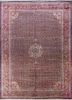 aalam blue wool hand knotted Rug - HeadShot