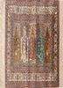 gulmarg red and orange silk hand knotted Rug - HeadShot