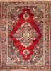 aalam red and orange wool hand knotted Rug - HeadShot aalam red and orange wool hand knotted Rug - HeadShot