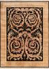 aalam grey and black wool and silk hand knotted Rug - HeadShot aalam grey and black wool and silk hand knotted Rug - HeadShot