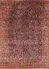 aalam pink and purple wool hand knotted Rug - HeadShot
