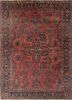 aalam red and orange wool hand knotted Rug - HeadShot