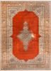 aalam red and orange wool hand knotted Rug - HeadShot aalam red and orange wool hand knotted Rug - HeadShot