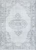 vintage grey and black wool hand knotted Rug - HeadShot