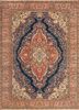 aalam blue wool hand knotted Rug - HeadShot
