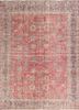 vintage red and orange wool hand knotted Rug - HeadShot vintage red and orange wool hand knotted Rug - HeadShot