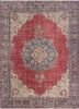 vintage red and orange wool hand knotted Rug - HeadShot vintage red and orange wool hand knotted Rug - HeadShot