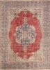 vintage red and orange wool hand knotted Rug - HeadShot vintage red and orange wool hand knotted Rug - HeadShot