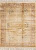 gulmarg gold silk hand knotted Rug - HeadShot