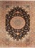 aalam grey and black wool hand knotted Rug - HeadShot