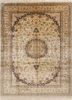 aalam gold wool hand knotted Rug - HeadShot
