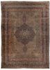 aalam green wool hand knotted Rug - HeadShot