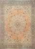 aalam beige and brown wool hand knotted Rug - HeadShot