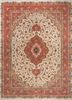 aalam ivory wool hand knotted Rug - HeadShot