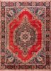 aalam red and orange wool hand knotted Rug - HeadShot aalam red and orange wool hand knotted Rug - HeadShot