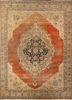 aalam beige and brown wool hand knotted Rug - HeadShot