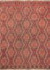 kiaan red and orange wool hand knotted Rug - HeadShot