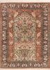 gulmarg green silk hand knotted Rug - HeadShot