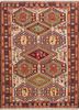 kiaan red and orange wool and silk hand knotted Rug - HeadShot