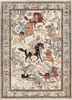 aalam beige and brown wool hand knotted Rug - HeadShot