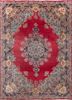aalam blue wool hand knotted Rug - HeadShot