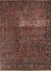 aalam grey and black wool hand knotted Rug - HeadShot