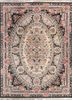 aalam grey and black wool hand knotted Rug - HeadShot